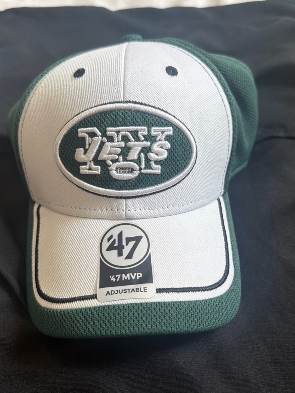 NFL Green and White Adjustable Team Cap - Raised Logo Style